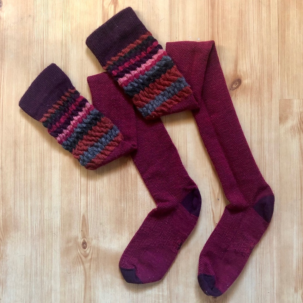 Smartwool thigh high “over the knee” socks.